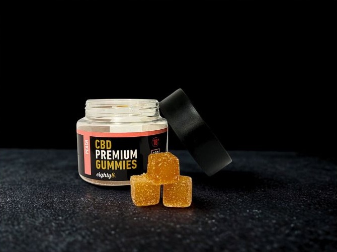 CBD cukríky na spanie Broskyňa